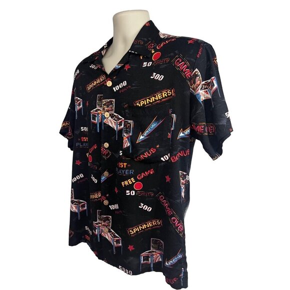 Kennington Black Vintage Retro Gamer Pin Up Girl Button Up Shirt Small Pocket - Picture 3 of 8